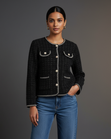 Black Soft Wool Cardigan