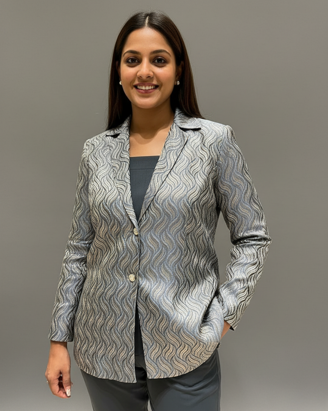 Brocade Blazer with Pants & Bustier – The Power Luxe Set