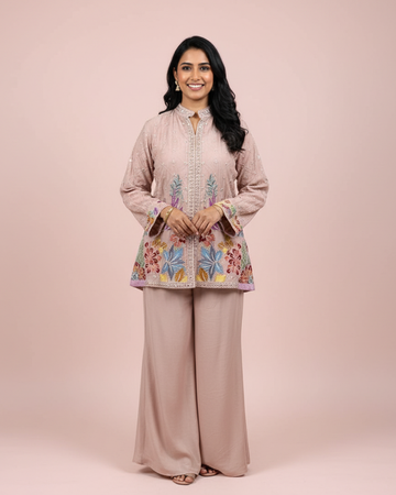 Elegant Rose Gold Pure Chinnon Handwork Cordset