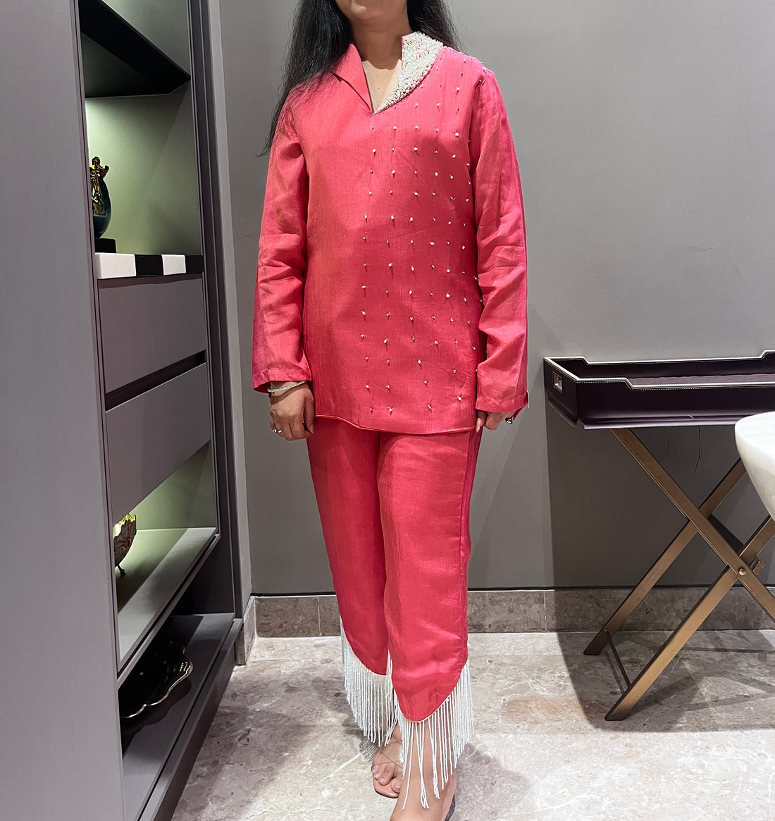 Carrot Pink Ready-to-Wear Cord Set