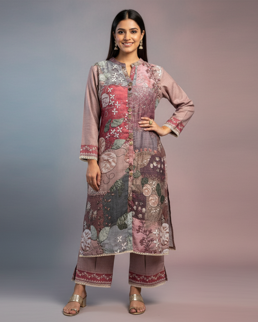 Pure Linen Printed Coord Set