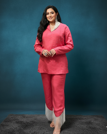 Carrot Pink Ready-to-Wear Cord Set