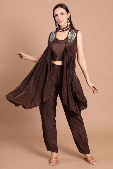 Brown Opara Silk Dress