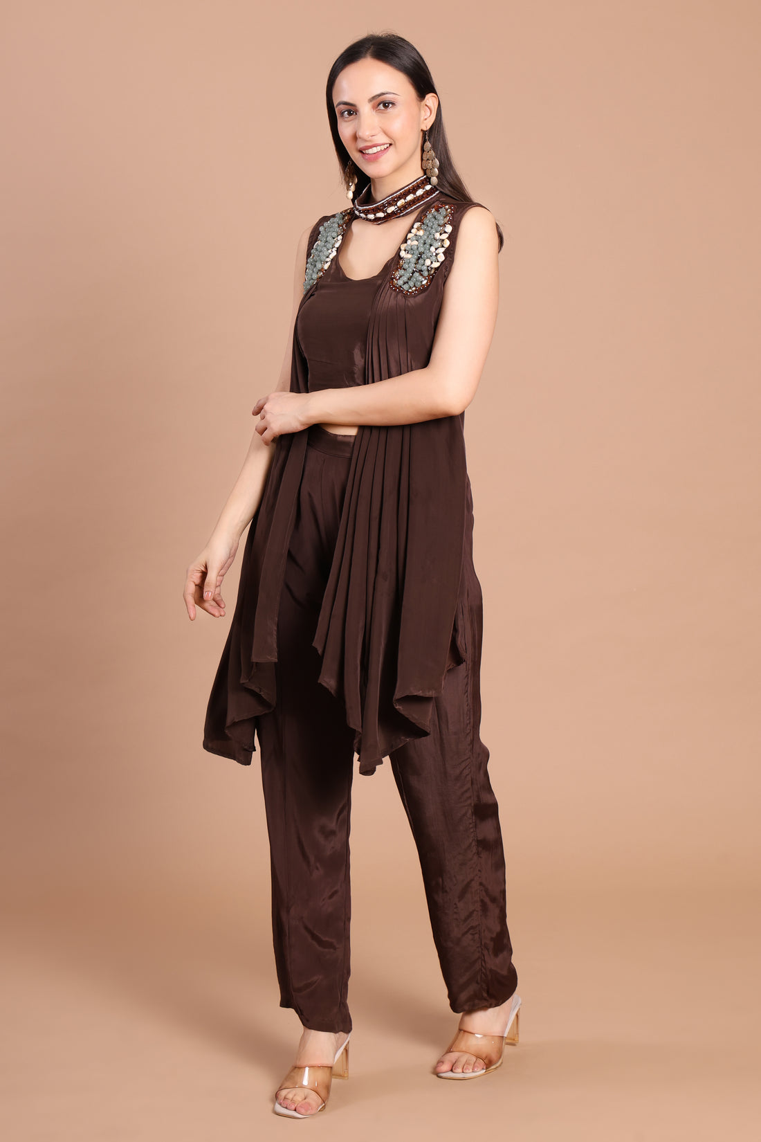 Brown Opara Silk Dress