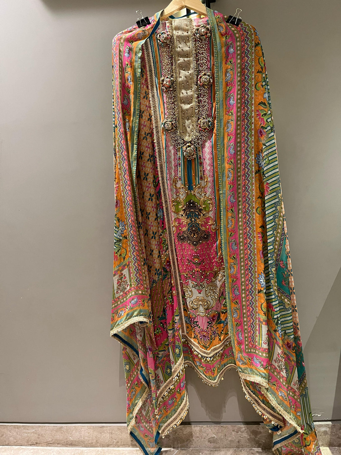 Multi-Coloured Digital Print Pakistani-Style Unstitched Suit