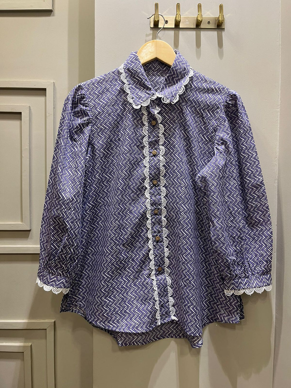 Organic Cotton Shirt with Delicate Lace Detailing