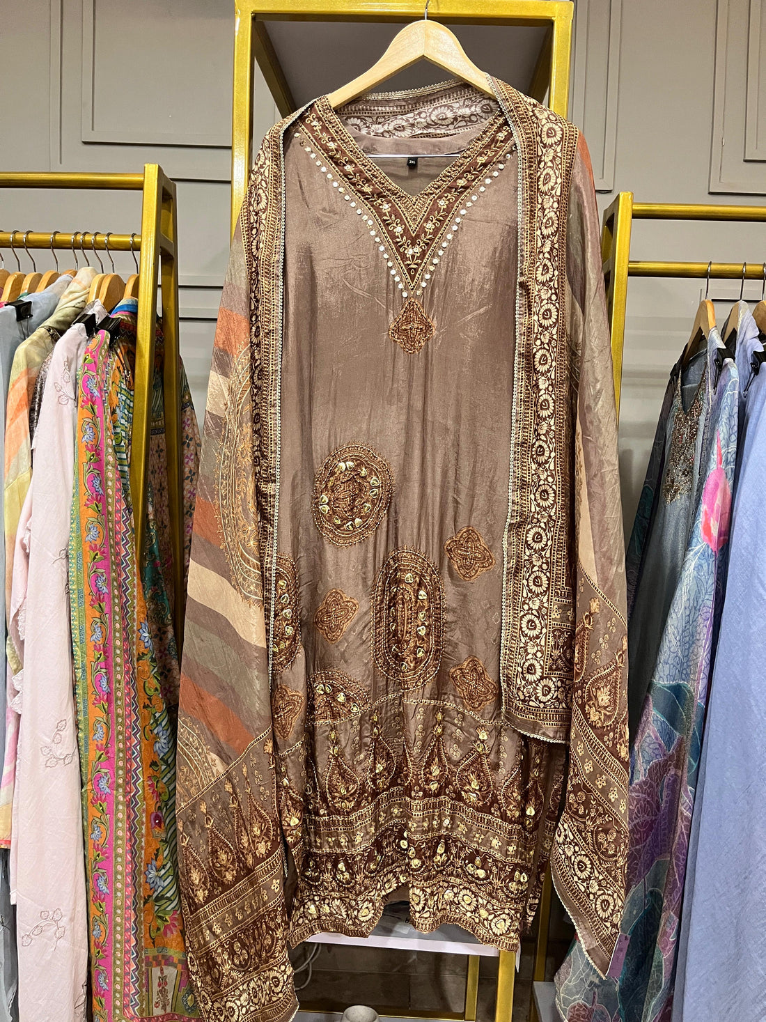 Brown Beige Formal Ready-to-Wear 3-Piece Suit